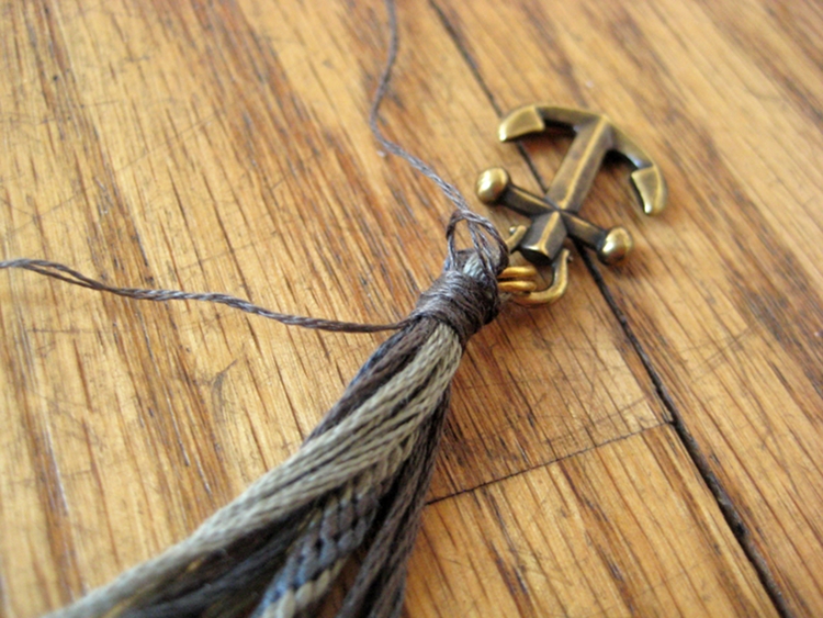 Braided Bracelet with Anchor Charm