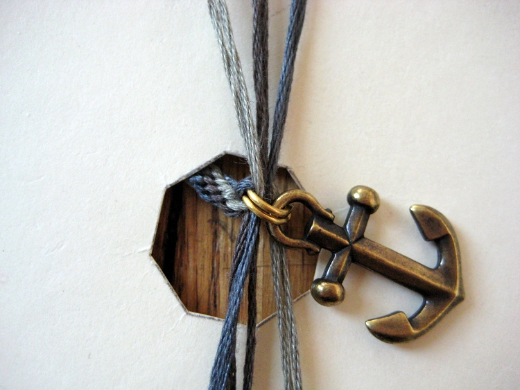 Braided Bracelet with Anchor Charm