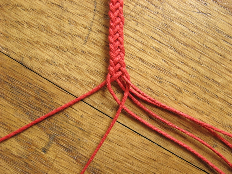 Flat Diagonal Float Braid, made from waxed cotton, suede or leather