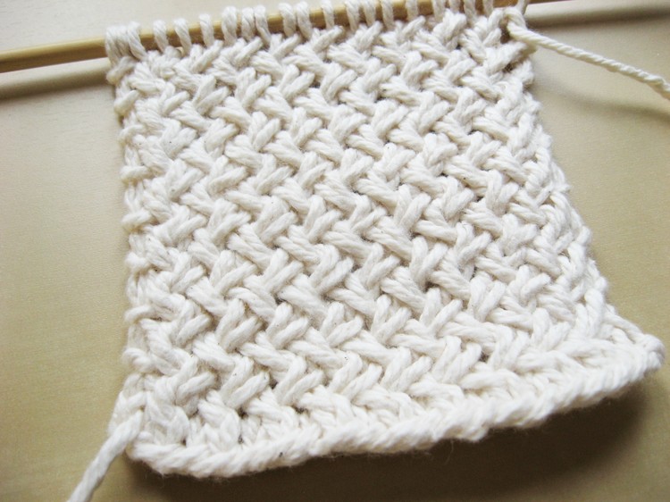 Diagonal Basketweave Knitting Pattern