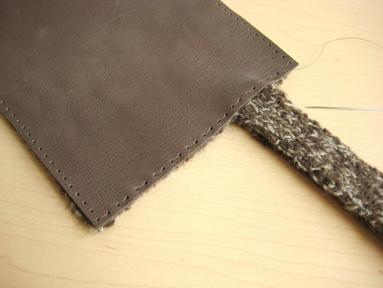 sewing wool and leather